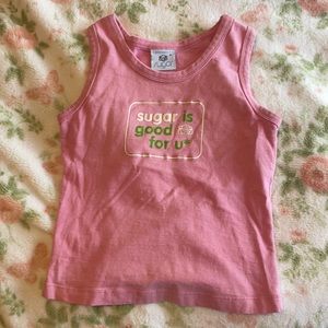 y2k pink tank top. Sugar is good for you 🍭🍬🍬🍭🍬🍬